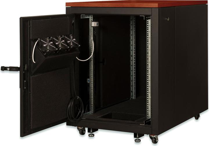 Produktbild Assmann DIGITUS SOUNDproof Schrank 1000x750x1130 mm Holzoberfläche Kirsche (17 HE, 19 Zoll Rack)