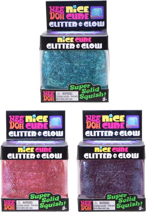 Actual product image NeeDoh Nice Cube Glitter & Glow Assorted