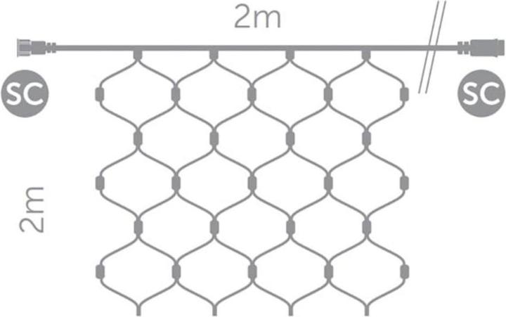 Actual product image Vellight SUBRA LED - Spika extension - 2 x 2 m - 144 LEDs - warm white - black cable - 230 V (2 m)