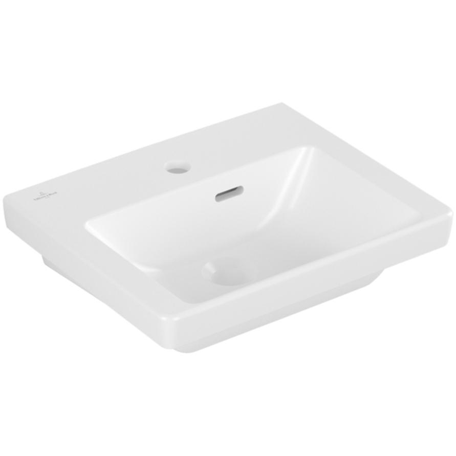 Villeroy & Boch, Waschbecken, V&B Handwaschbecken SUBWAY 3.0 450x370mm m ÜL m HL stone white C+ (370 mm, 450 mm)