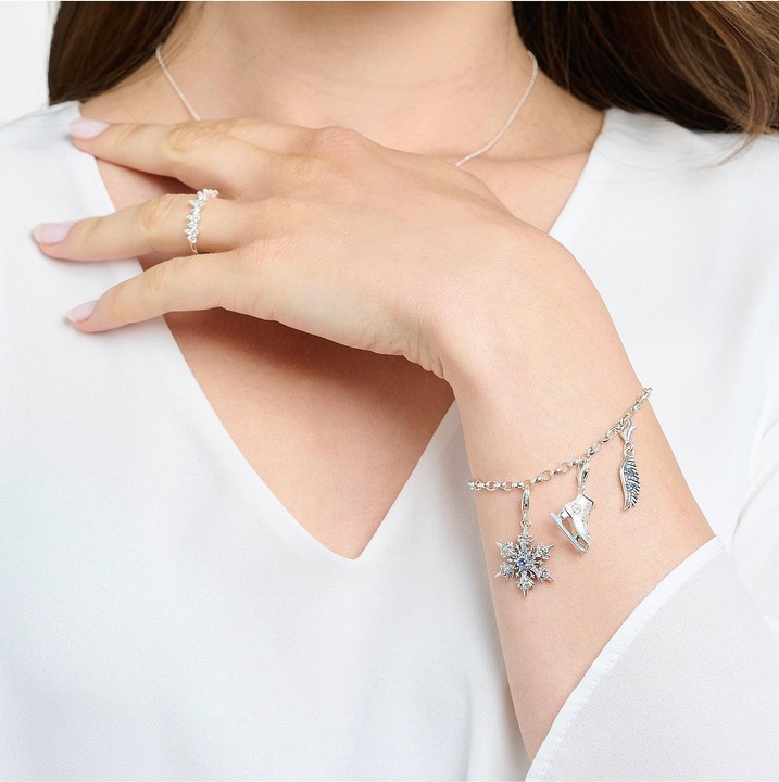 Produktbild Thomas Sabo Charm-Anhänger Schneeflocke mit Blauen Steinen Silber (925er Silber)