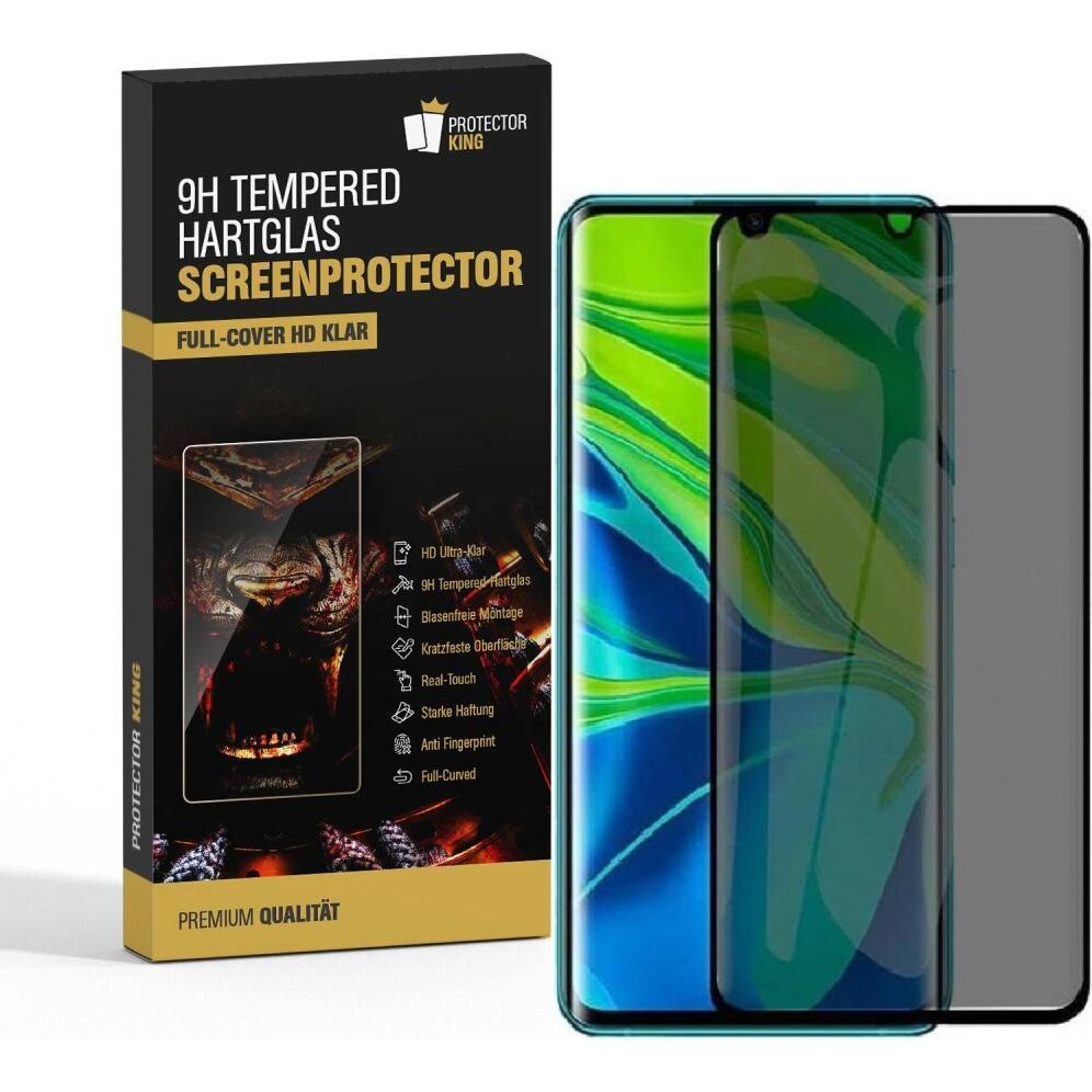 Protectorking 1x Echtes Tempered 9H Panzerhartglas Blickschutz (1 Stück, Xiaomi Mi Note 10 Pro), Smartphone Schutzfolie