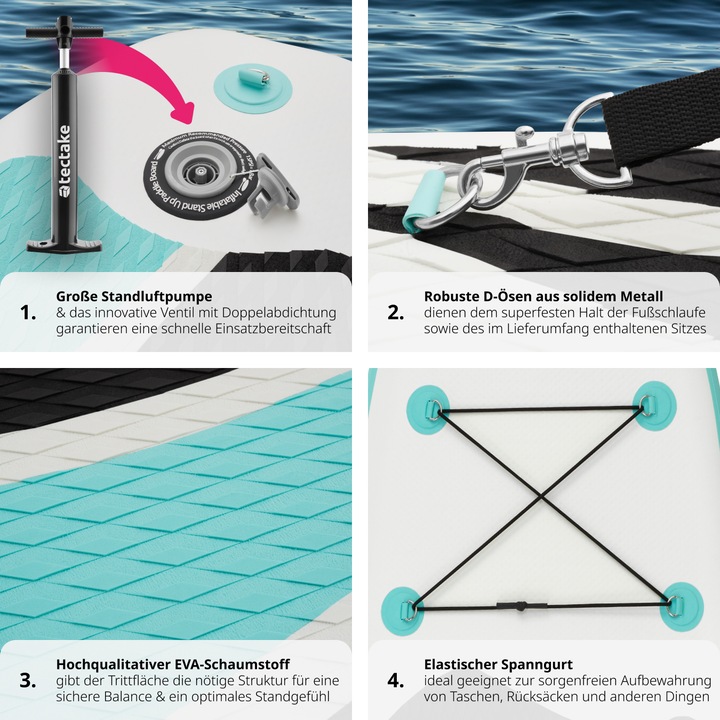 Produktbild tectake Stand-Up Paddle Board Zenon, 2in1 aufblasbar, Komplettset