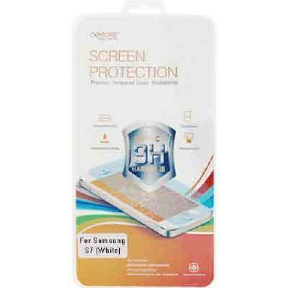Okmore 9H Displayschutzfolie Samsung S7 weiss (1 Stück, Samsung Galaxy S7), Smartphone Schutzfolie, Weiss