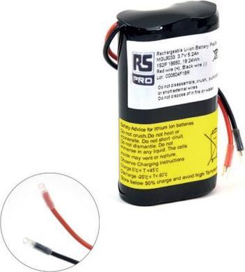 Actual product image RS PRO Battery pack, 2-cell 3.6V / 5.2Ah, cable connection (3.60 V, 5200 mAh)
