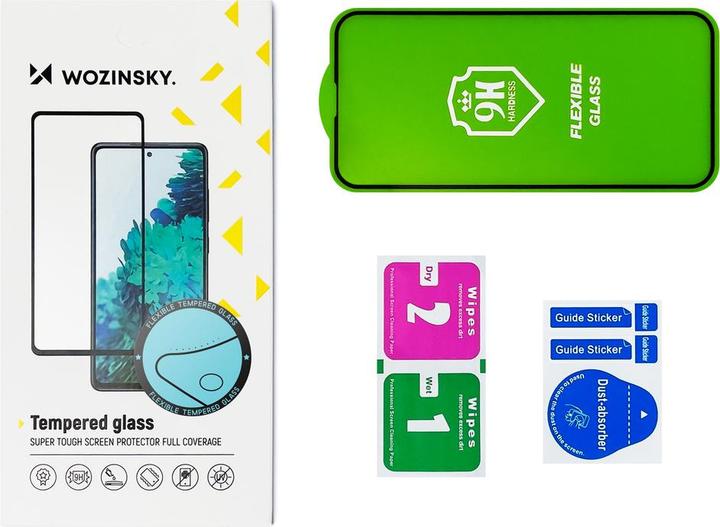 Actual product image Wozinsky Full Cover Flexi Nano Glass Hybrid Screen Protector with frame for iPhone 13 mini transpare (1 Piece, Apple iPhone 13 mini)
