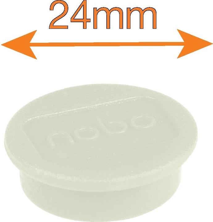 Actual product image Nobo Magnet round 24mm 1915294 white 10 pieces (10 x)