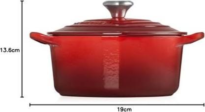 Productafbeelding Le Creuset Hartenbrander met hartknop (Braadpan + kasserol, Gietijzer, 20 x 13.60 cm)
