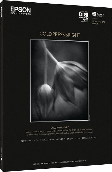 Immagine prodotto Epson Cold Press Bright, 25 fogli (330 g/m², A3+, 25 x)