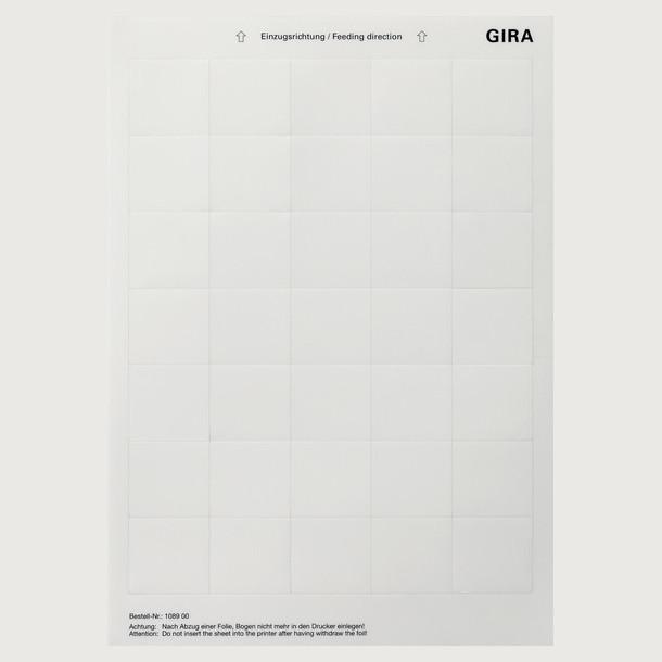 Actual product image Gira Labelling sheets 38 x 36 mm Accessories 108900