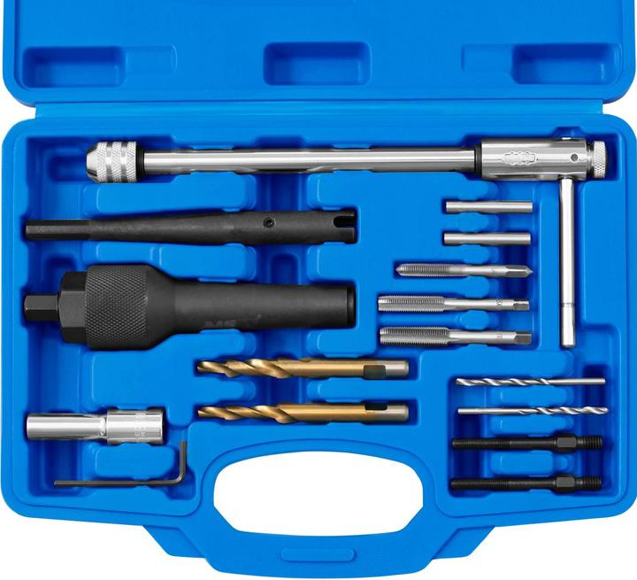 Produktbild MSW Glühkerzen-Werkzeug Gewinde-Reparatur-Set Glühkerzen-Ausbohrwerkzeug 16-teilig