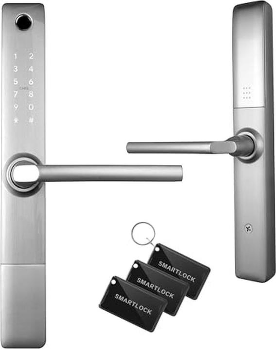 Produktbild Eura Griff mit Zutrittskontrolle ELH-20H4 silber (Fingerabdruck, Bluetooth, Elektronische Zahlenkombination, Schlüsselkarte)