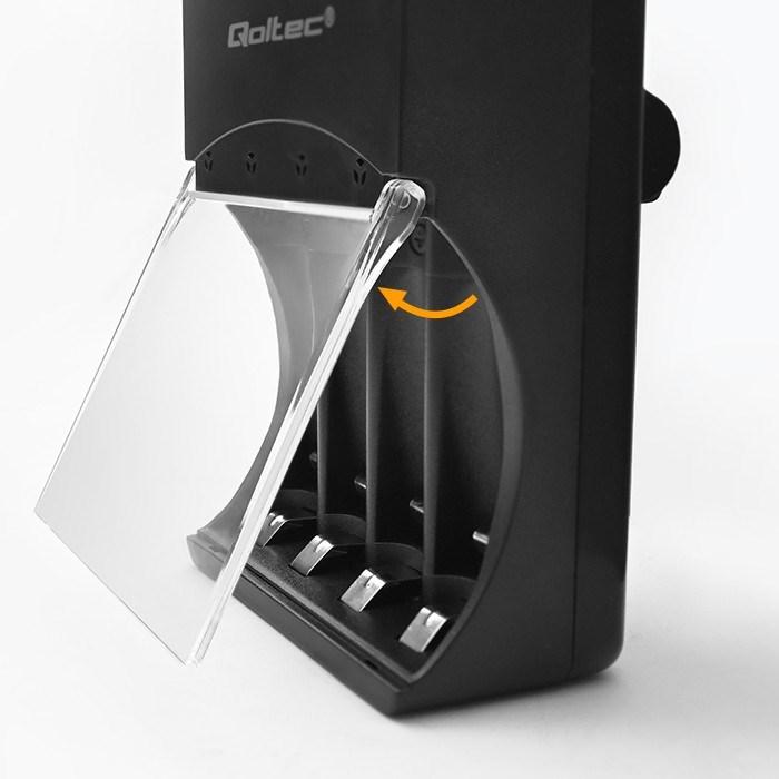 Image du produit Qoltec 50653 Chargeur de batterie pour Ni-MH type R03/AAA R6/AA (1 pcs, AAA, AA, 3000 mAh)