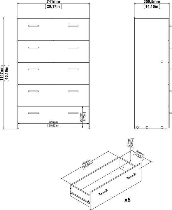 Image du produit Tvilum Espace (74.10 x 35.95 x 114.70 cm)