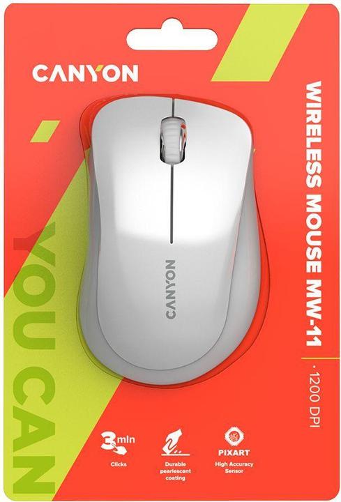 Actual product image Canyon Mouse MW-11 Wireless 3 buttons Pixart sensor pearl (Wireless)