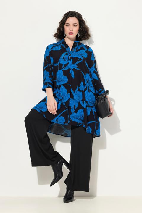 Produktbild Ulla Popken Tunika, Blüten, A-Linie, Stehkragen, 3/4-Arm (42, 44)