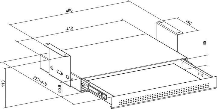 Immagine prodotto Roline cassetto sottobanco con superficie di appoggio. slim