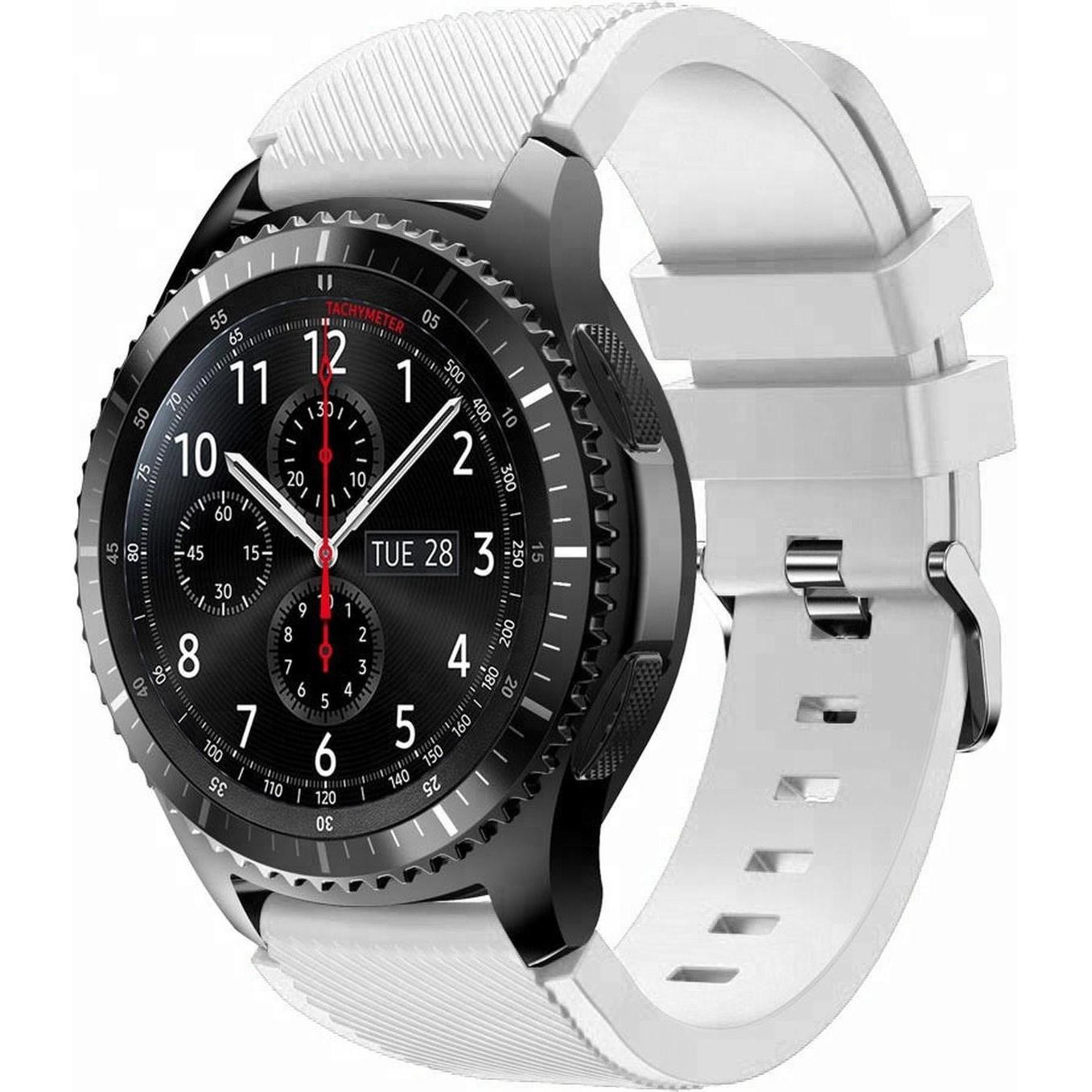 Cadorabo Armband für Samsung Galaxy Gear (22 mm, TPU), Uhrenarmband, Weiss