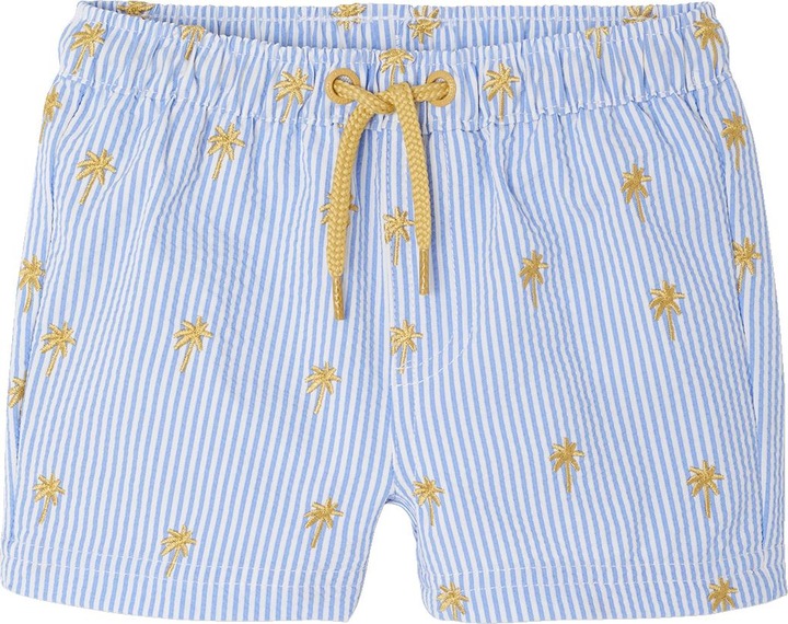 Vertbaudet Jungen Baby Badeshorts mit Streifen und Palmen