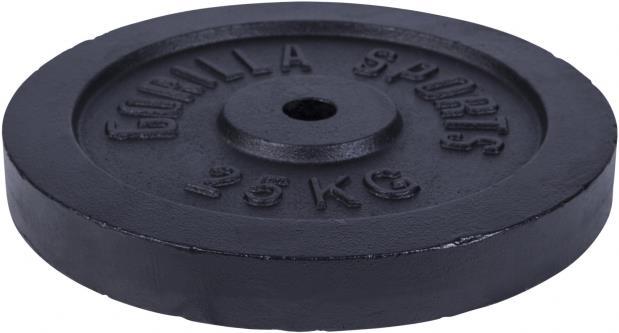 Actual product image Gorilla Sports Cast Iron Weight Plate Black 1,25-15 KG (1 x 25 kg)