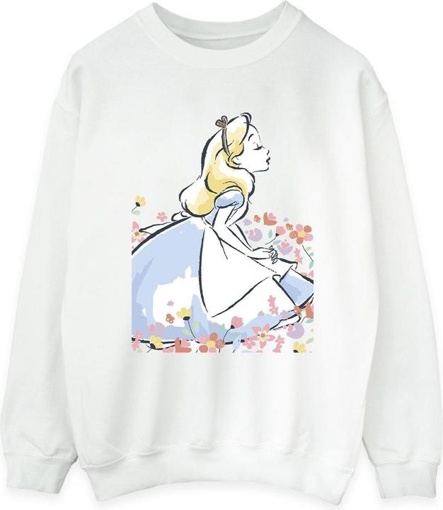 Actual product image Disney Womens/Ladies Alice In Wonderland Sketch Flowers Sweatshirt (S)