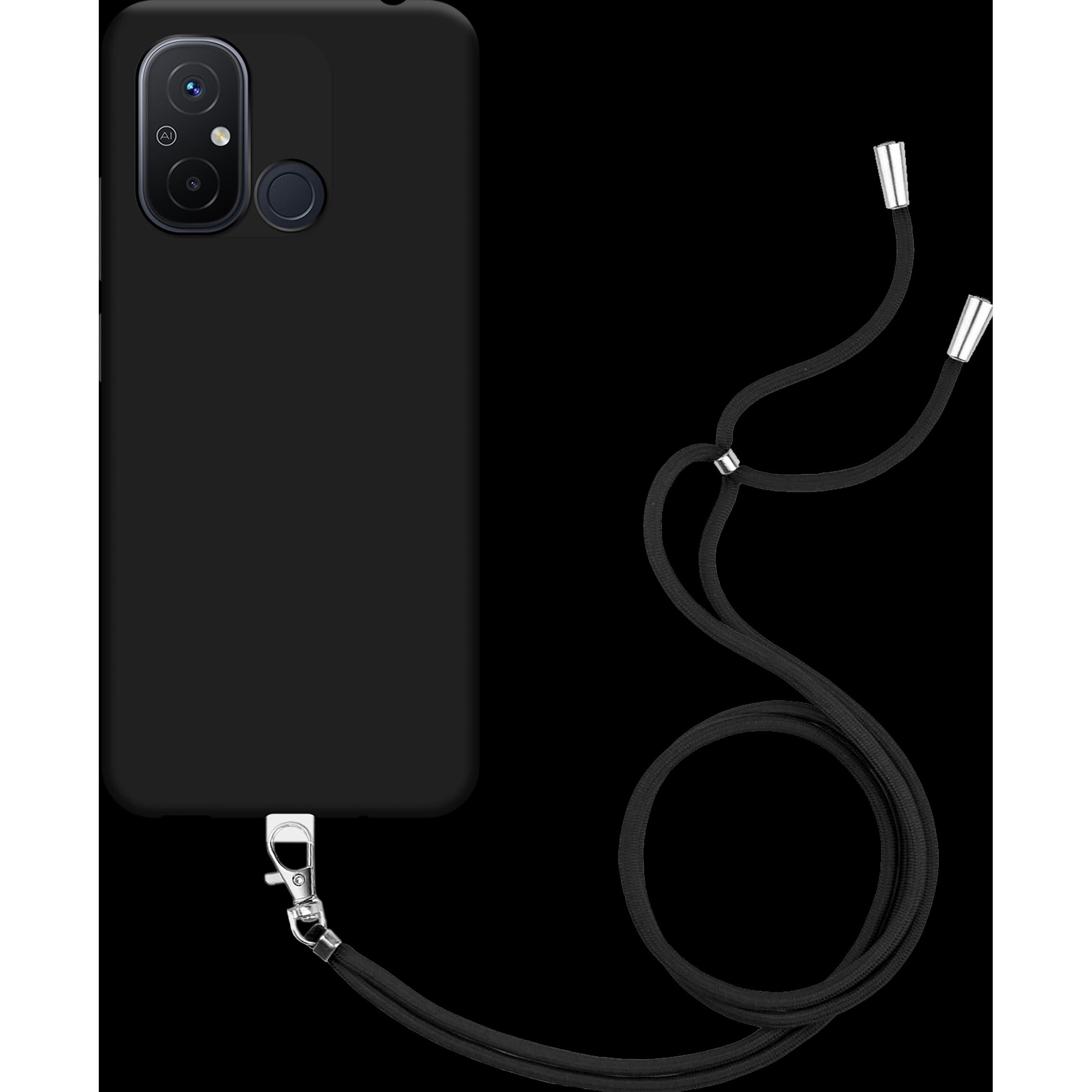 Thumbnail - Cazy Handykette Hülle Kompatibel mit Xiaomi Redmi 12C - Silikon Handyhülle mit Band Necklace Hülle -, Handykette, Schwar...