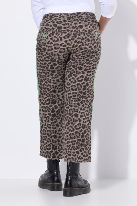 Immagine prodotto Angel of Style Pantaloni in twill modello Nora con taglio della gamba ampio, design leopardato e righe laterali (52)