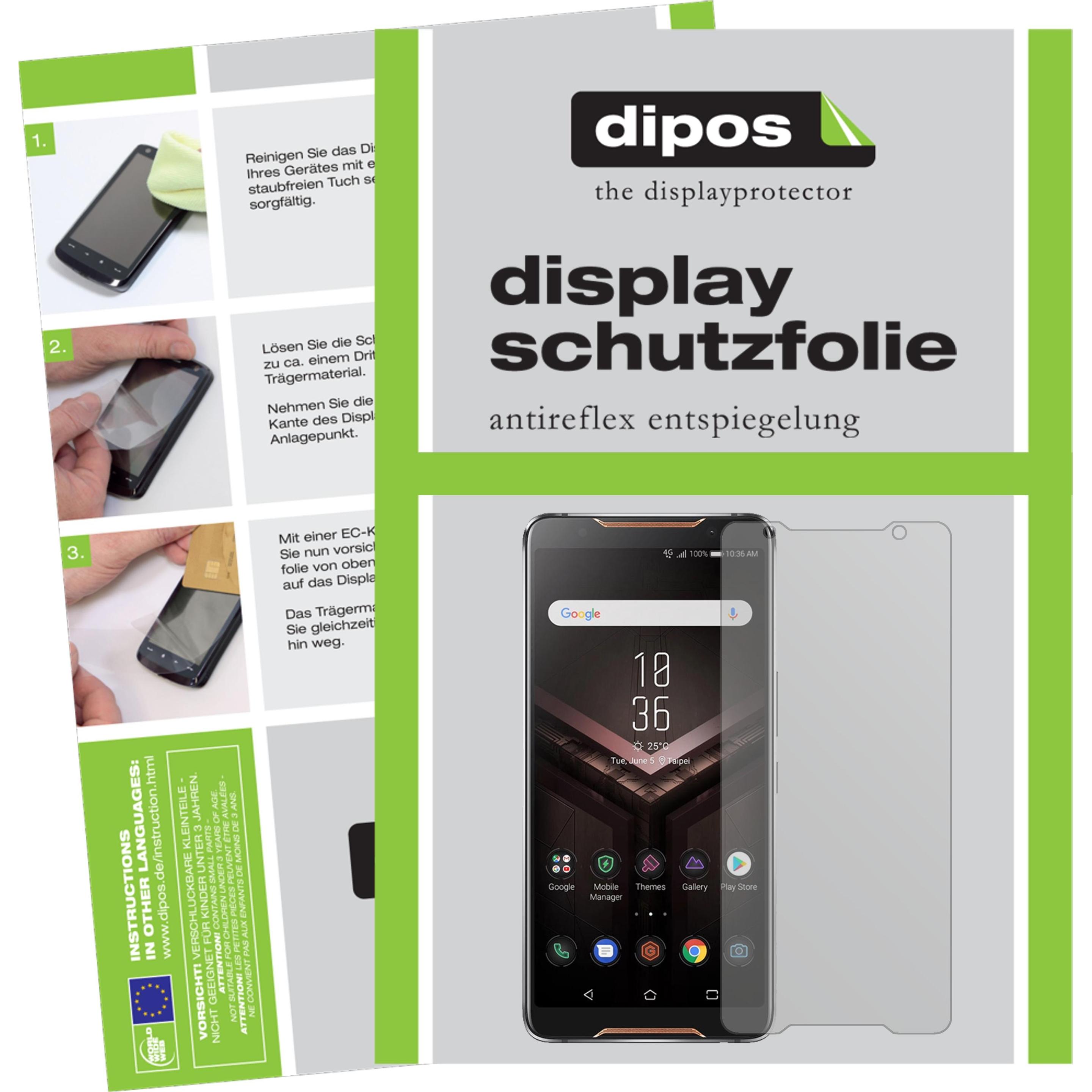 Dipos Displayschutzfolie Antireflex (2 Stück, Asus ROG Phone), Smartphone Schutzfolie, Transparent