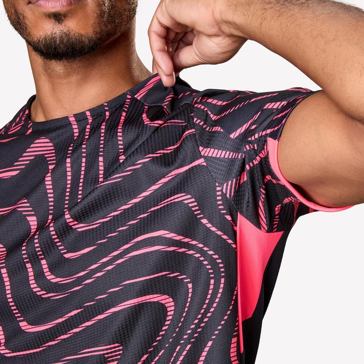 Immagine prodotto Kipsta Damen/Herren Fussball Trikot kurzarm - VIRALTO Topo schwarz/neonrosa (M)