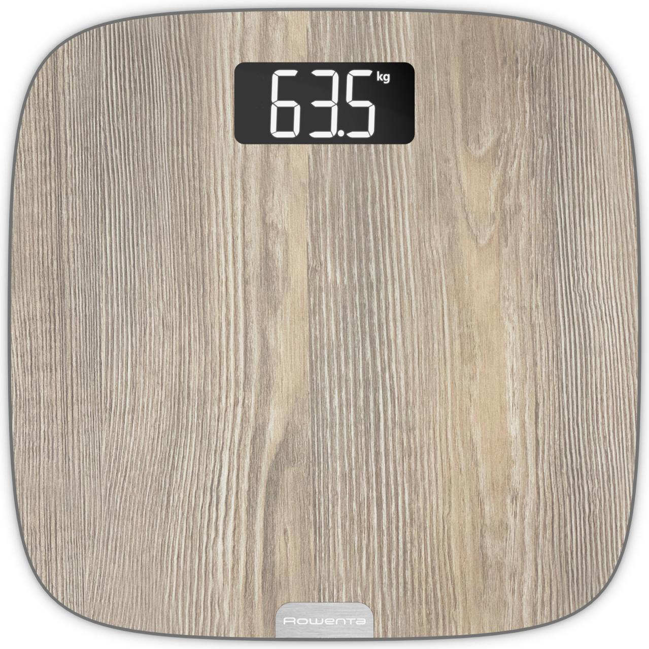Rowenta, Bilancia Pesapersone, BS1600 Bilance Pesapersone Quadrato Legno Bilancia Pesapersone Elettronica (160 Kg)
