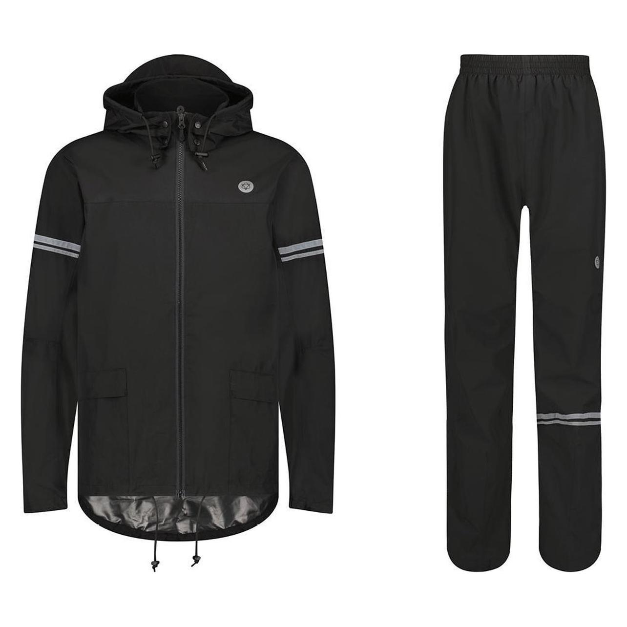 Agu, Unisex, Fietsjassen, Original Regenpak Essential - Zwart - M - Dames & Heren - Waterdicht & Ademend (M), Zwart, M