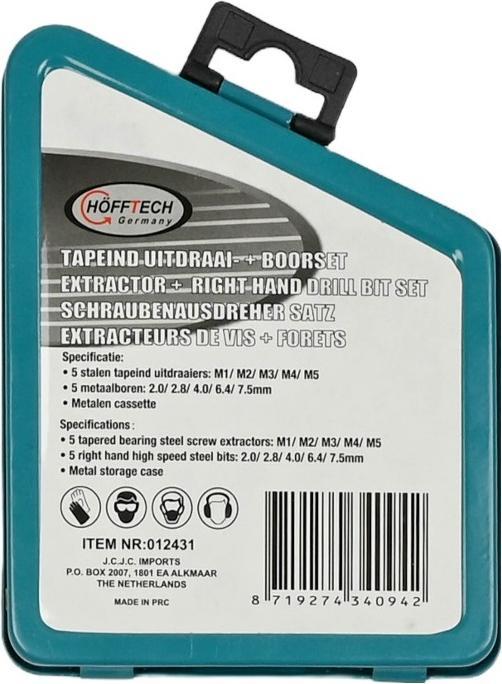 Actual product image ProPlus Extractor + left hand drill bit set 10 pieces