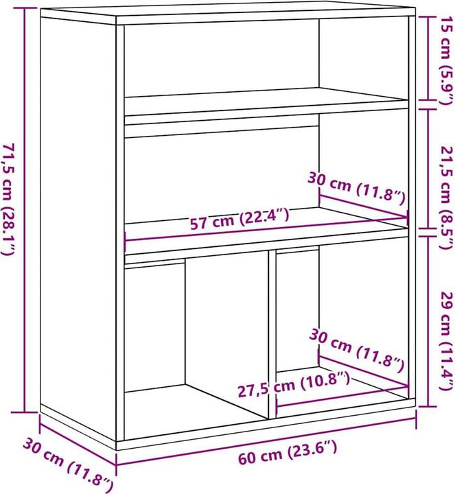 Image du produit vidaXL Bücherschrank (60 x 30 x 71.50 cm)