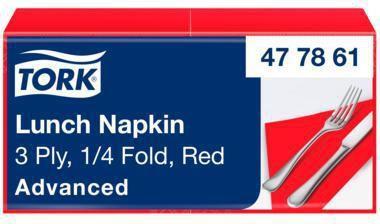 Actual product image Tork 477861 Papierserviette Rot 150 Stück(e) (150 pcs., 33 x 33 cm)