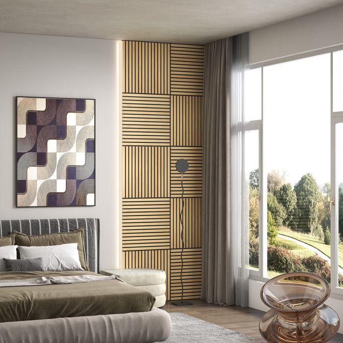 Immagine prodotto Swisshandel24 Akustikpaneele 4 Stück 60 x 60 cm 3D Wandpaneele, Akustikplatten für Wohnzimmer (1 pz.)