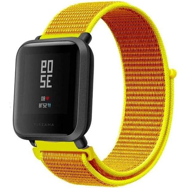 Strap-it Armband (20 mm, Nylon, Amazfit Bip), Uhrenarmband, Gelb