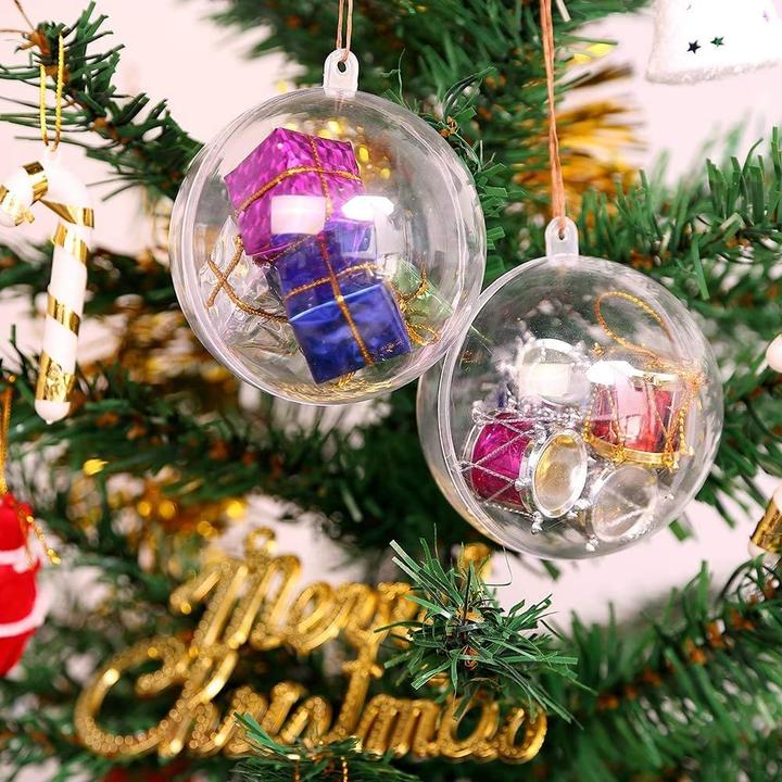 Produktbild I Am Creative Acryl Christbaumkugeln 10er Set Ø7cm DIY Weihnachtskugel Transparent (10 -teilig)
