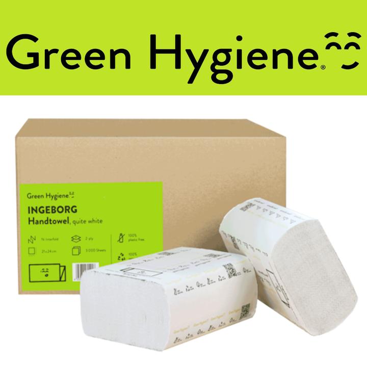 Produktbild Huchtemeier Papier INGEBORG - Falthandtücher, N-Interfalz, 21x24cm, 3000 Blatt - 100% CO2- (1x)