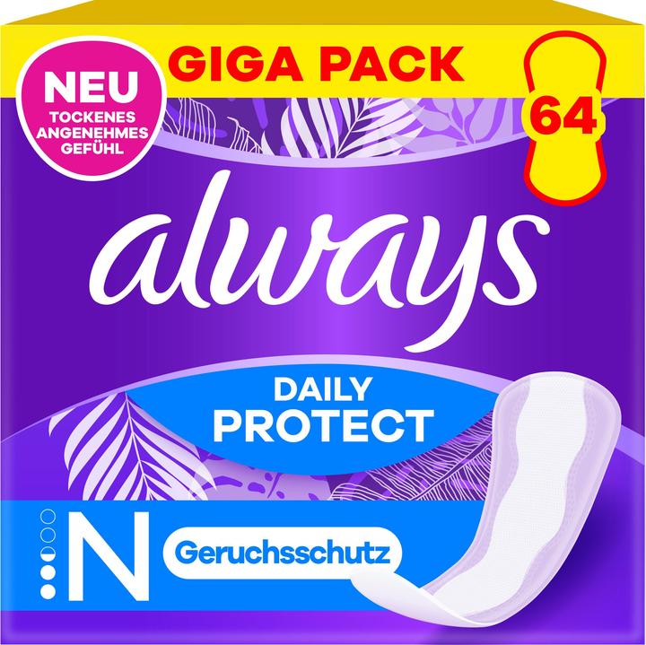 Actual product image Always Slipeinlage Daily Protect Normal mit leichtem Duft Gigapack 64 Damenbinde 64 Stück (64x)