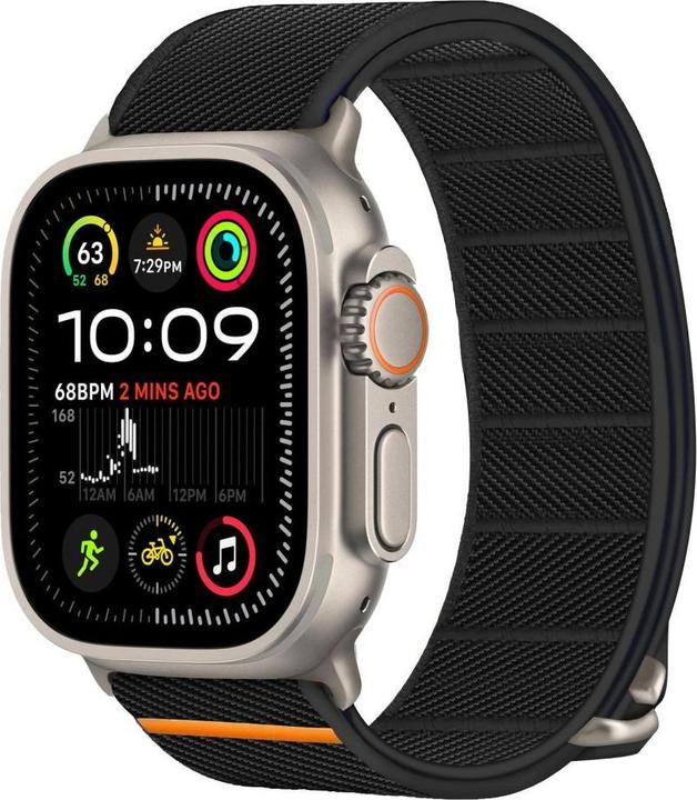 Produktbild 4Kom Tech-Protect Nylon Slip Strap für Apple Watch 44 / 45 / 46 / 49 mm - Schwarz (44 mm, Nylon)