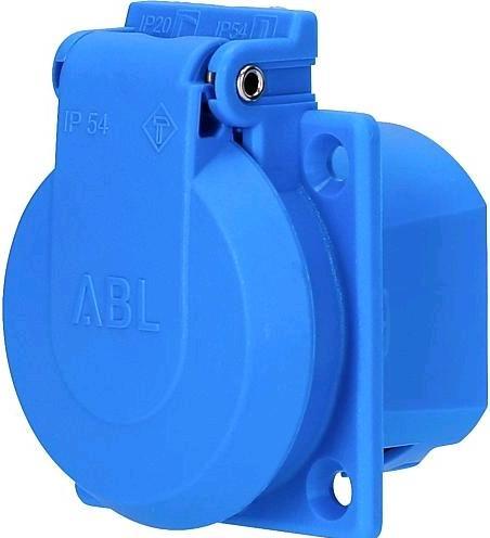 Produktbild ABL SCHUKO Einbausteckdose, blau, IP54, mit Schraubanschluss