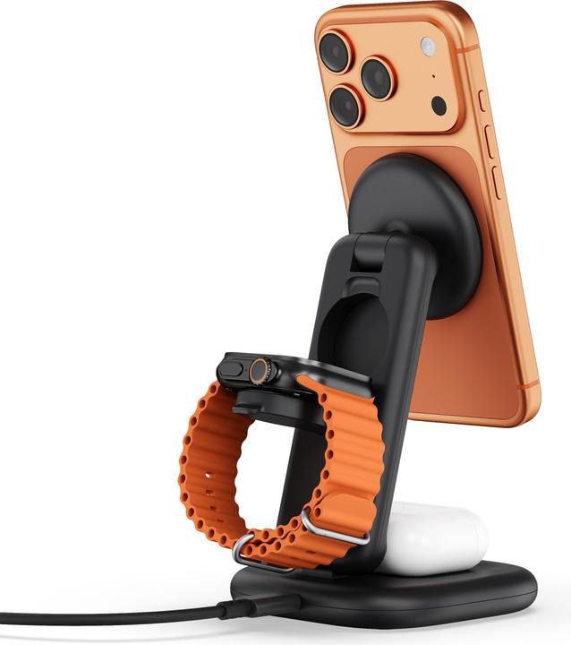 Produktbild Satechi 3-in-1 Foldable Qi2 Chaging Stand Space Black