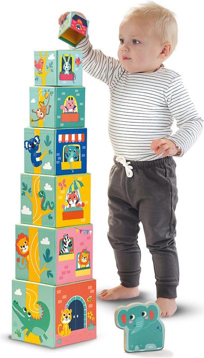 Produktbild Ses Tiny Talents Stacking Blocks Tower mit Tierfiguren