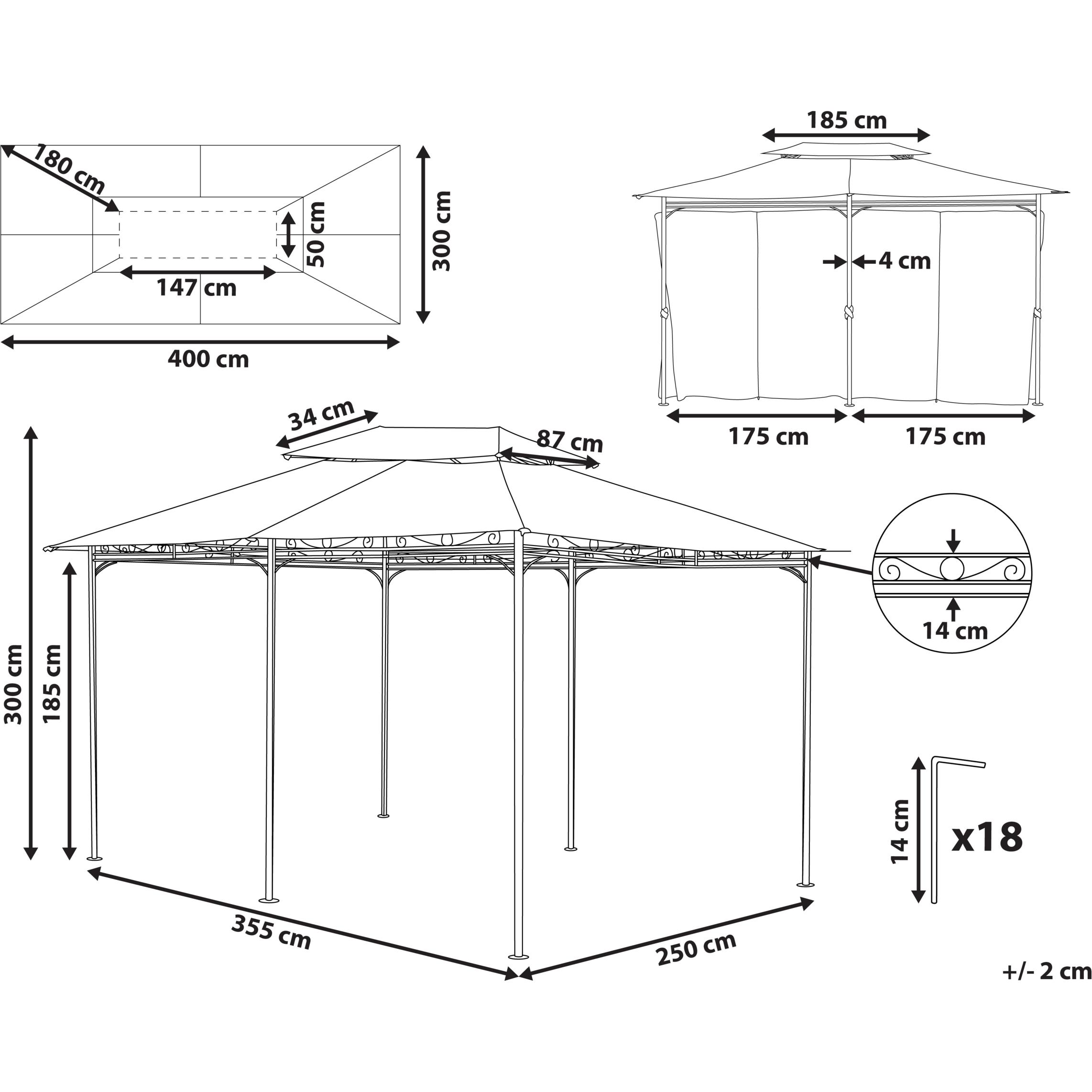 Thumbnail - Beliani, Pavillon, Colos (400 cm, 300 cm)