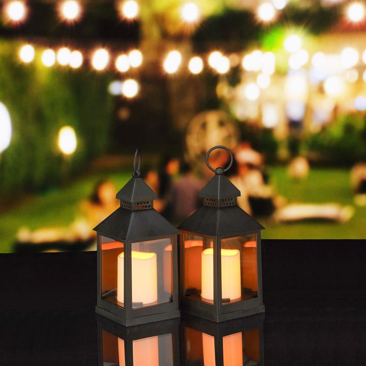 Immagine prodotto Relaxdays Lanterna con candela decorativa a LED, set di 4 pezzi (23 x 10 x 10 cm, 4 x)