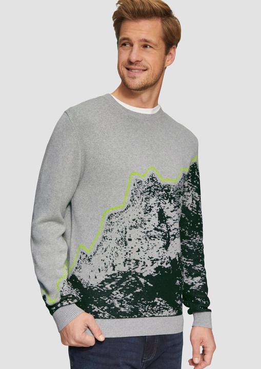 Produktbild S.Oliver Strickpullover Strickpullover mit Jacquard-Artwork (XXL)