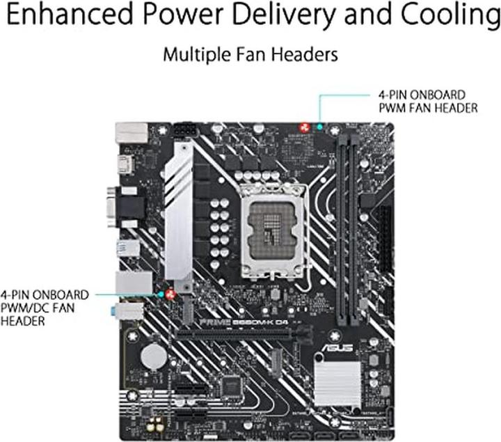 Productafbeelding ASUS PRIME B660M-K D4 (LGA 1700, Intel B660, mATX)