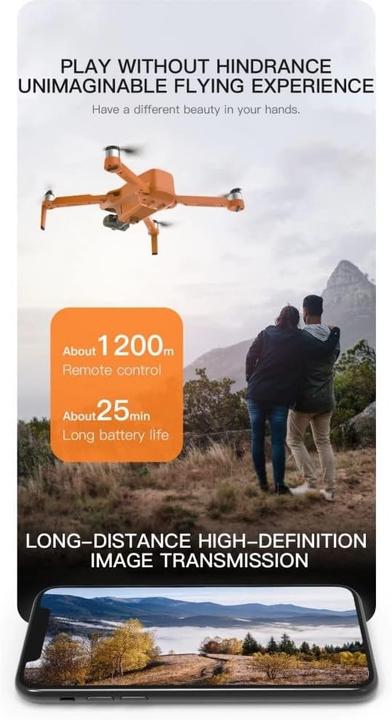 Actual product image Luxwallet Libra4 FPV Drone Quadcopter - 25.2Km/h WiFI GPS 1.2 KM 2-As Gimbal - Full HD Camera + VR Bril - Oran