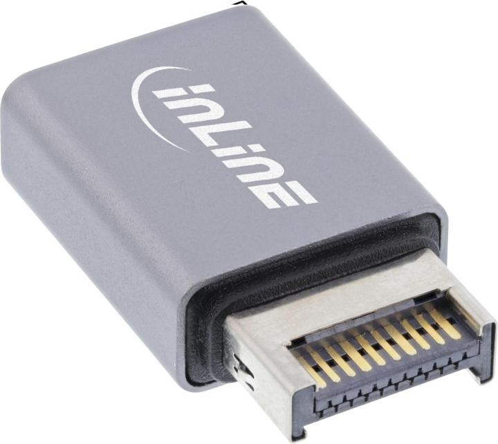 Produktbild InLine USB 3.2 Adapter, intern USB-E Frontpanel Stecker zu USB-C Buchse (USB Typ-C, 27 cm)