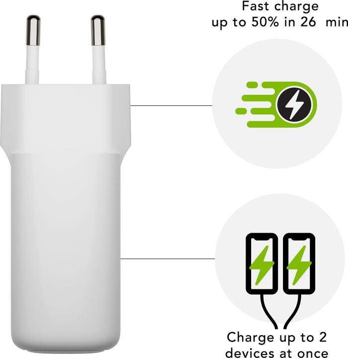 Actual product image dbramante1928 RE-CHARGE - EU WALL CHARGER - 2 (30 W, 2 ports)